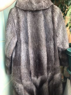 Шуба нутрия воротник песец