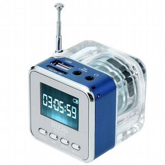 Мини ЖК-динамик портативный, FM-радио, часы, USB