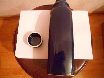 Штоф с крышкой керамика кобальтовый СССР 29 см 1 л