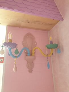 Люстра и 2 светильника принцессы в детскую для дев