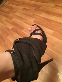 Eva Turner чёрные босоножки из замши оригинал