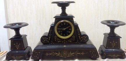 Каминный сет антиквариат подсвечниками-чашами