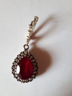 Серебряный сет с рубином