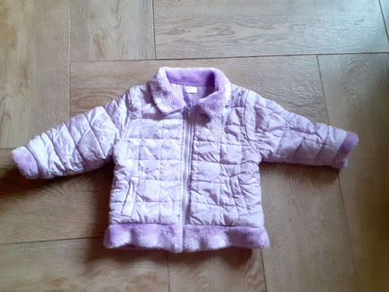 Куртка для девочки 18 мес сиреневая с меховой опуш