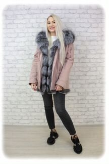 Парка с натуральным мехом