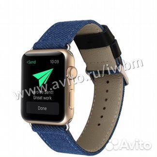 Ремешок джинсовый для Apple Watch 38/40 мм, синий