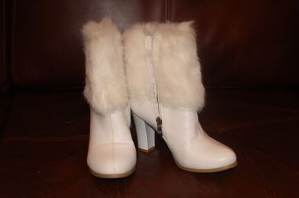 Сапоги свадебные натуральная кожа, натуральный мех