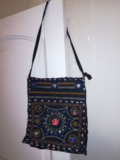 Сумка замшевая на длинной ручке