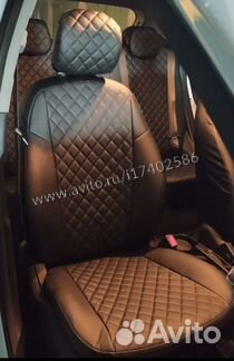 Авто чехлы для Киа Рио 3 Ромб черные