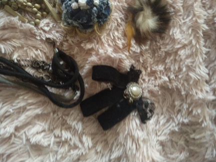 Цепочка серебро с подвеской эмаль и броши