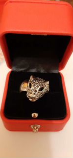 Кольцо 16,5-17 с леопардом элитная бижутерия