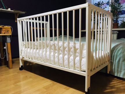 Кроватка икеа (опционально - бортики и кокосовый м