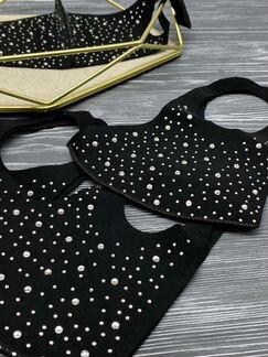 Маска черная стразы swarovski