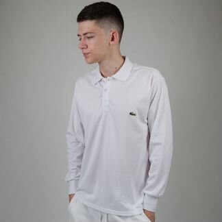 Поло с длинным рукавом Lacoste белое