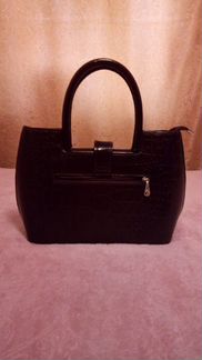 Сумка женская, натуральная кожа, коричневая