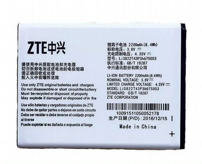 Аккумулятор ZTE дисплей