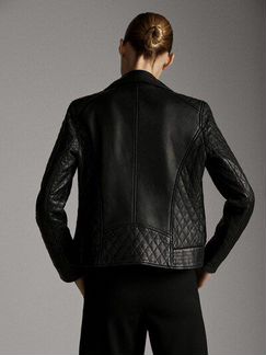 Новая кожаная куртка massimo dutti