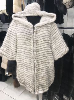 Жилет из вязаной норки