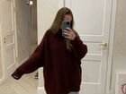 Винный вязаный свитер zara