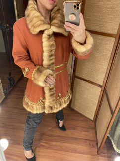 Пиджак-полупальто с мехом норки