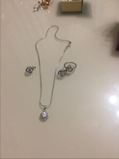 Комплект из серебра 925 бриллиантовый циркон