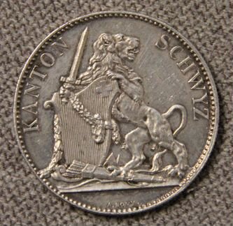 5 франков Швейцария стрелковый фестиваль Швиц 1867