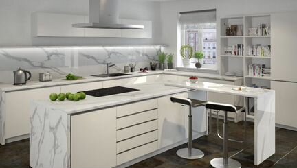 Столешница 3050х600х40 1U 727/1 Гранит белый