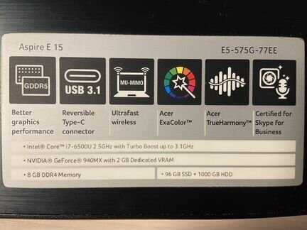 Ноутбук Acer Aspire E5-575G-77EE