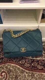 Новая кожаная женская сумка клатч зелёная