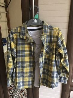 Новый Комплект Рубашка+лонгслив белый Mothercare