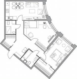 Квартира-студия, 83.4 м², 21/39 эт.
