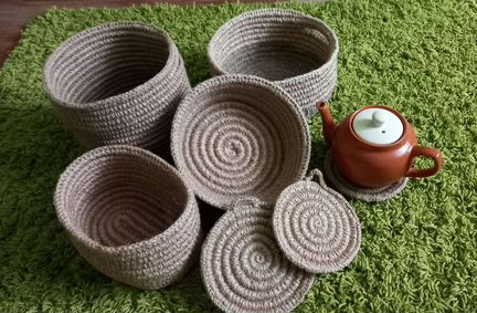 Корзины из джутового каната